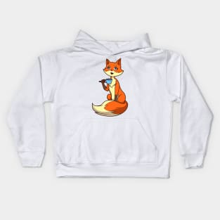 Fox drinking a cup of tea - Tea drinker Kids Hoodie